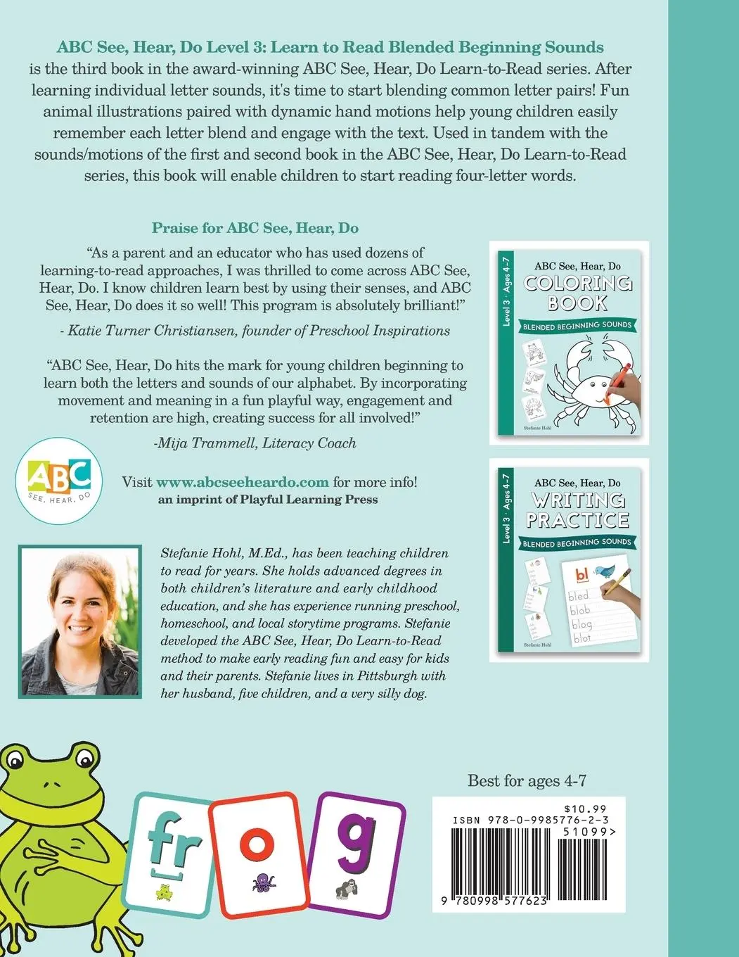 Rückseite: 9780998577623 | ABC See, Hear, Do Level 3 | Learn to Read Blended Beginning Sounds