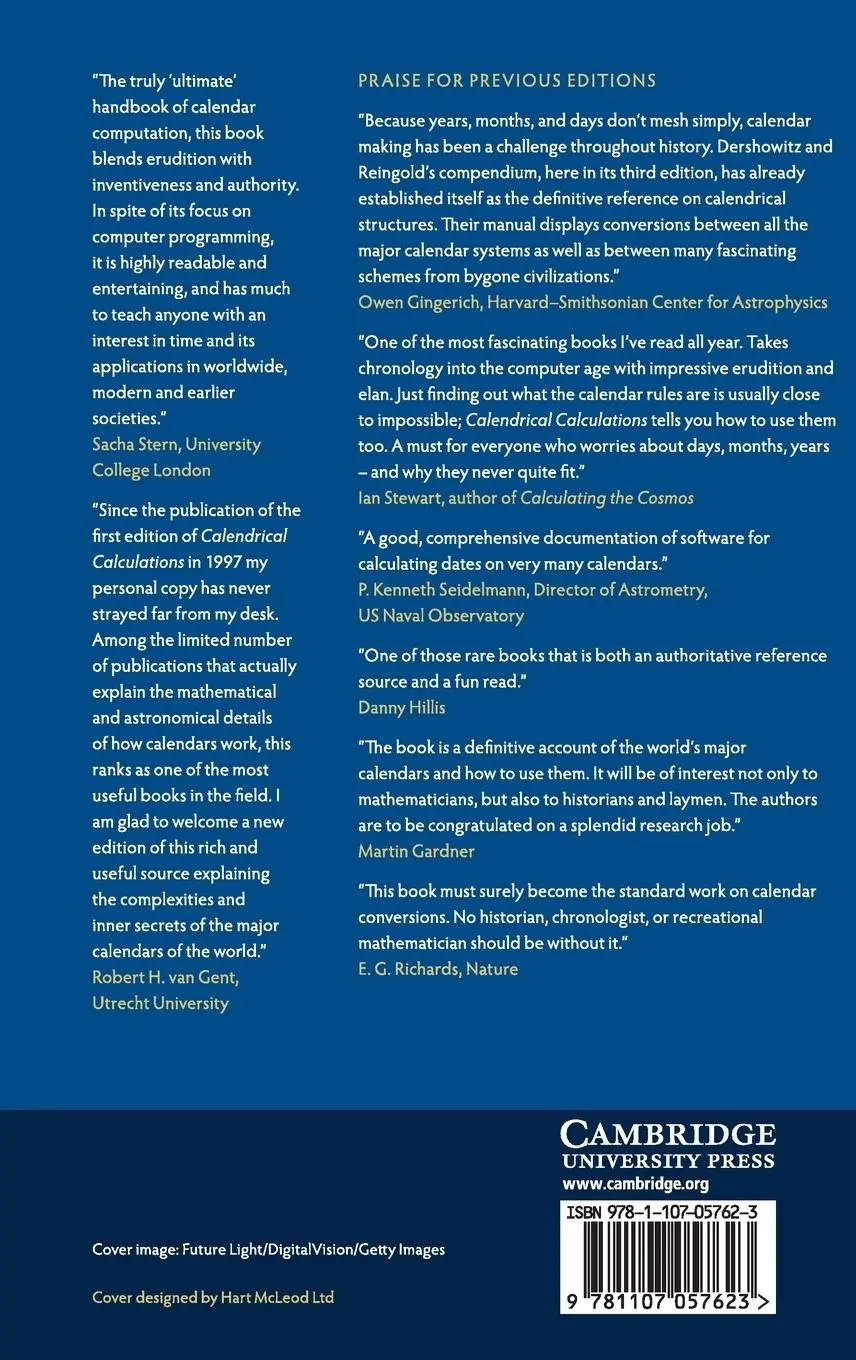 Rückseite: 9781107057623 | Calendrical Calculations | Edward M. Reingold (u. a.) | Buch | 2018