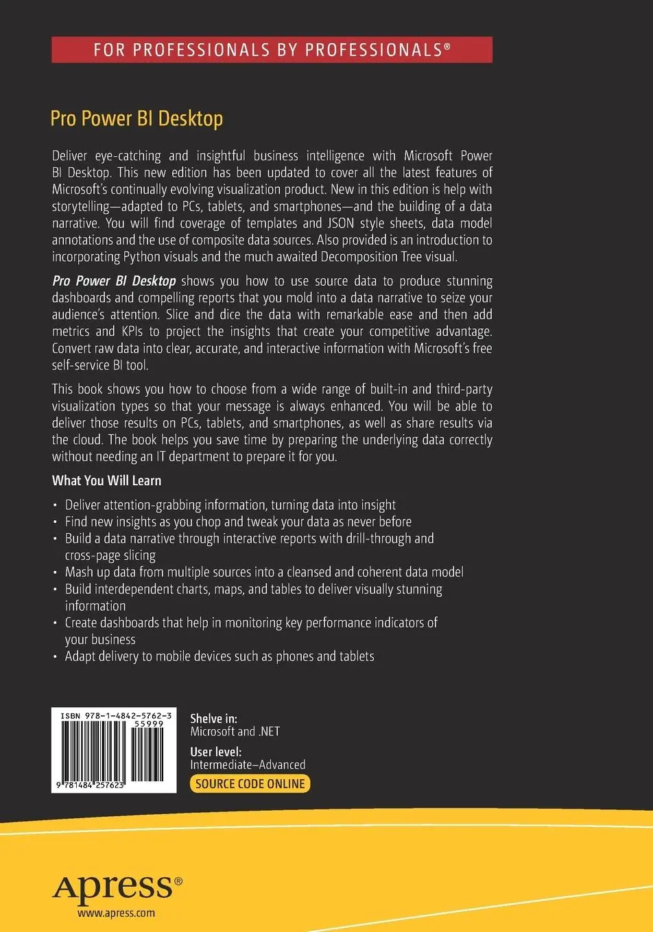 Rückseite: 9781484257623 | Pro Power Bi Desktop | Adam Aspin | Taschenbuch | xxxiv | Englisch