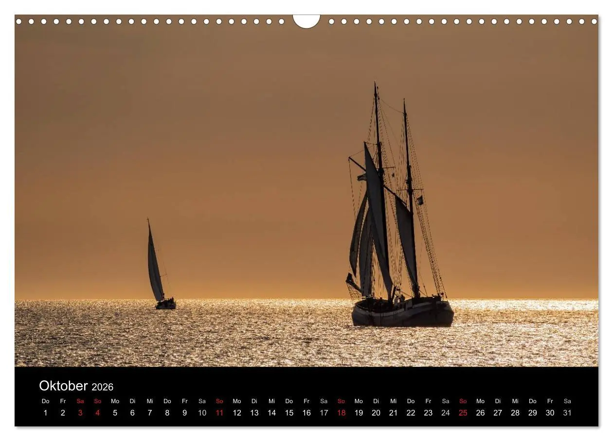 Bild: 9783516037623 | Windjammer auf der Ostsee im Abendlicht (Wandkalender 2026 DIN A3...