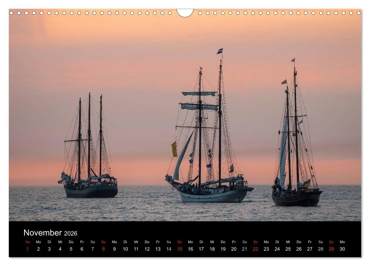 Bild: 9783516037623 | Windjammer auf der Ostsee im Abendlicht (Wandkalender 2026 DIN A3...