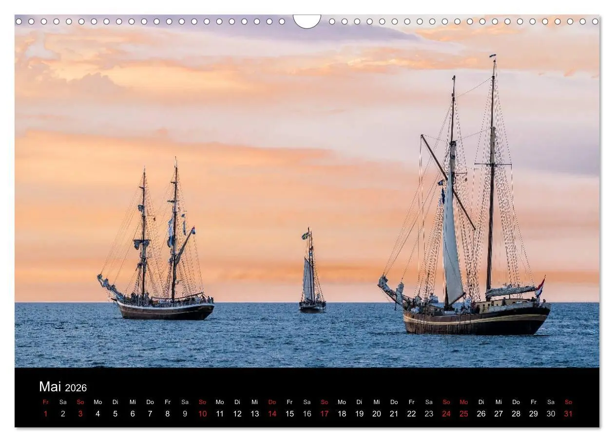 Bild: 9783516037623 | Windjammer auf der Ostsee im Abendlicht (Wandkalender 2026 DIN A3...