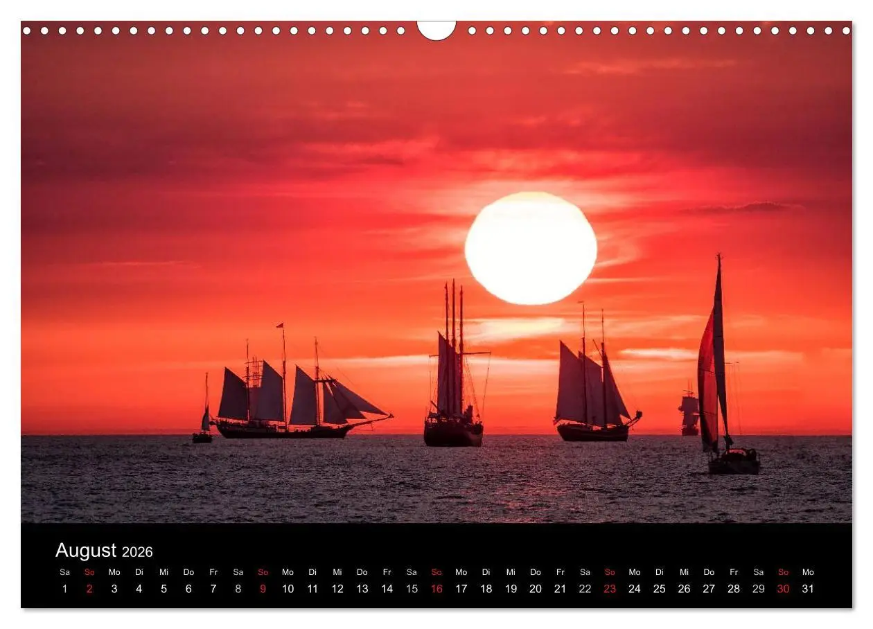 Bild: 9783516037623 | Windjammer auf der Ostsee im Abendlicht (Wandkalender 2026 DIN A3...