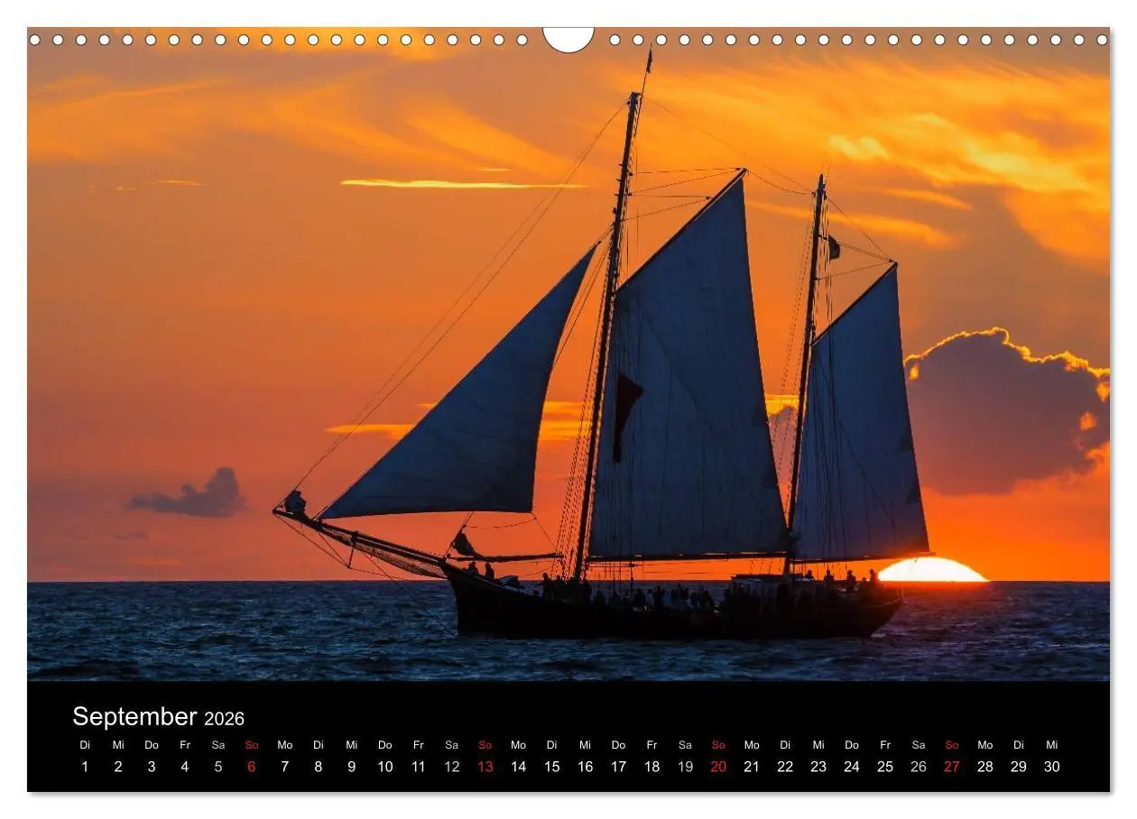 Bild: 9783516037623 | Windjammer auf der Ostsee im Abendlicht (Wandkalender 2026 DIN A3...