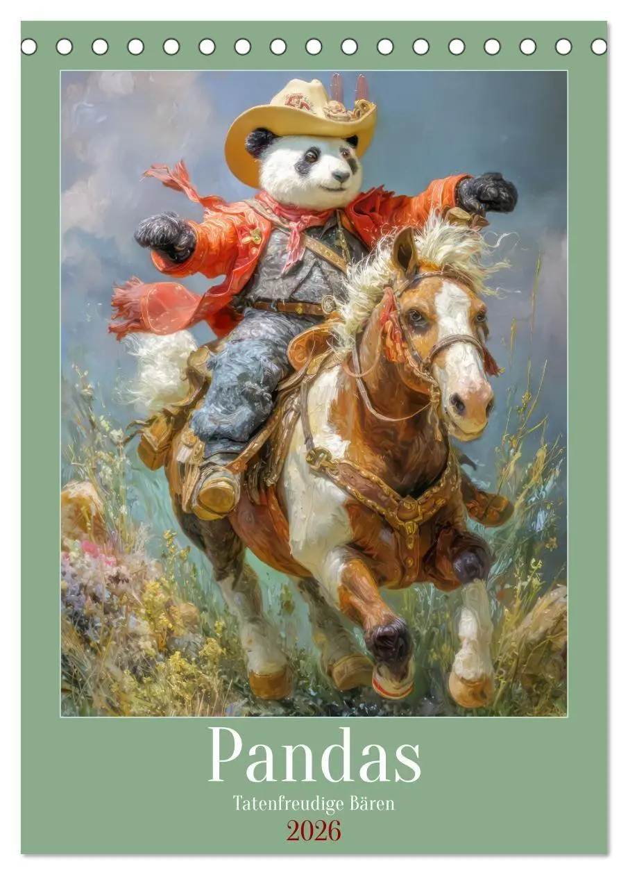 Cover: 9783516657623 | Pandas - Tatenfreudige Bären (Tischkalender 2026 DIN A5 hoch),...