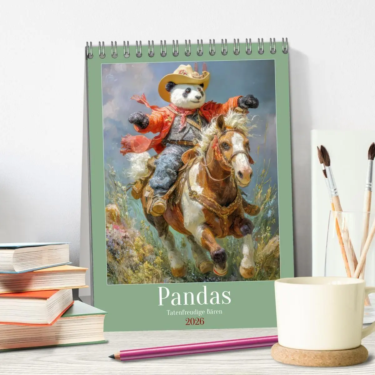 Bild: 9783516657623 | Pandas - Tatenfreudige Bären (Tischkalender 2026 DIN A5 hoch),...