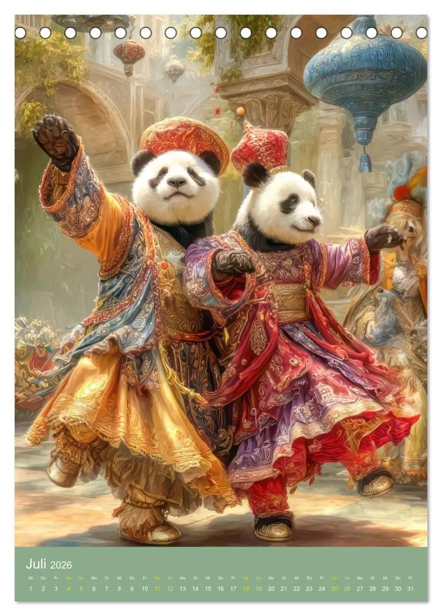 Bild: 9783516657623 | Pandas - Tatenfreudige Bären (Tischkalender 2026 DIN A5 hoch),...