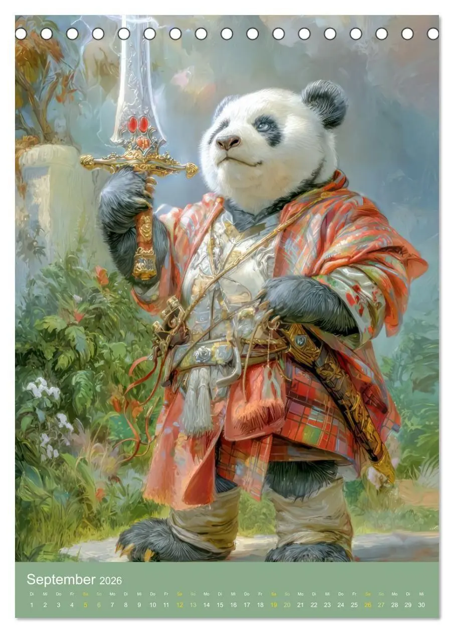Bild: 9783516657623 | Pandas - Tatenfreudige Bären (Tischkalender 2026 DIN A5 hoch),...