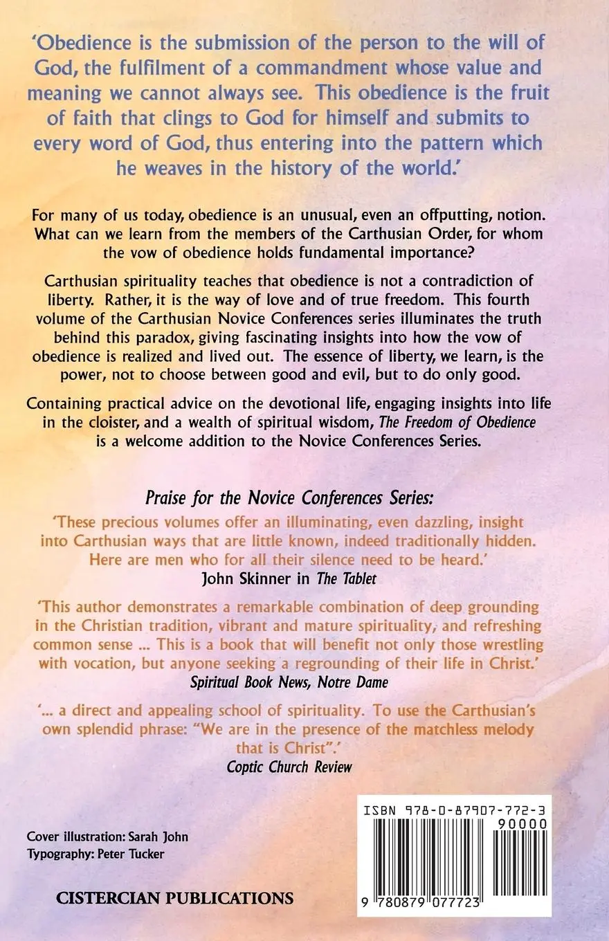 Rückseite: 9780879077723 | Freedom of Obedience, Volume 172 | Carthusian Novice Conferences