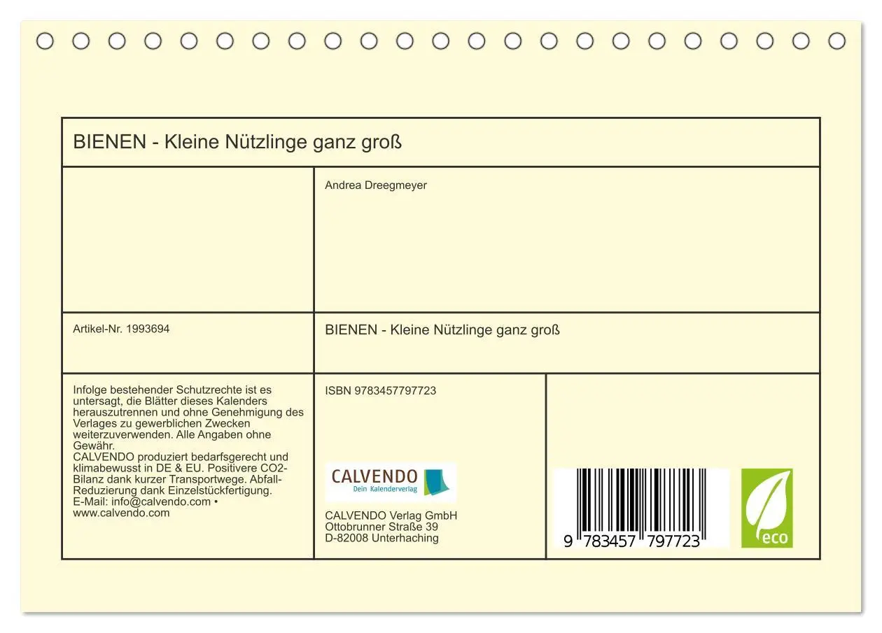 Bild: 9783457797723 | BIENEN - Kleine Nützlinge ganz groß (Tischkalender 2026 DIN A5...