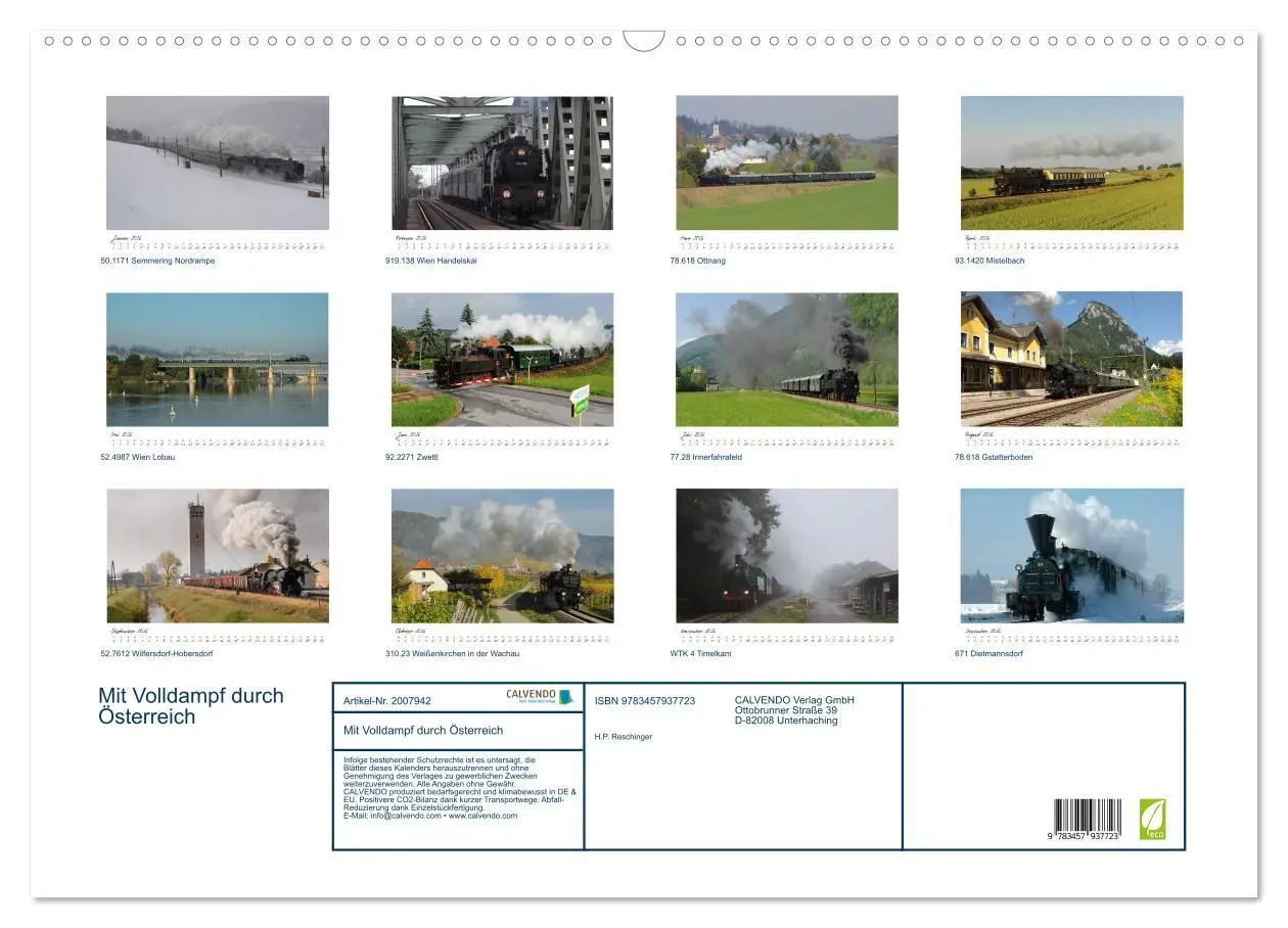Bild: 9783457937723 | Mit Volldampf durch Österreich (Wandkalender 2026 DIN A2 quer),...