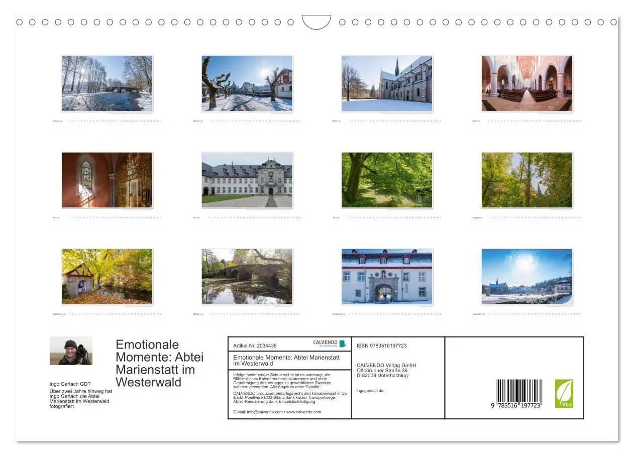Bild: 9783516197723 | Emotionale Momente: Abtei Marienstatt im Westerwald (Wandkalender...