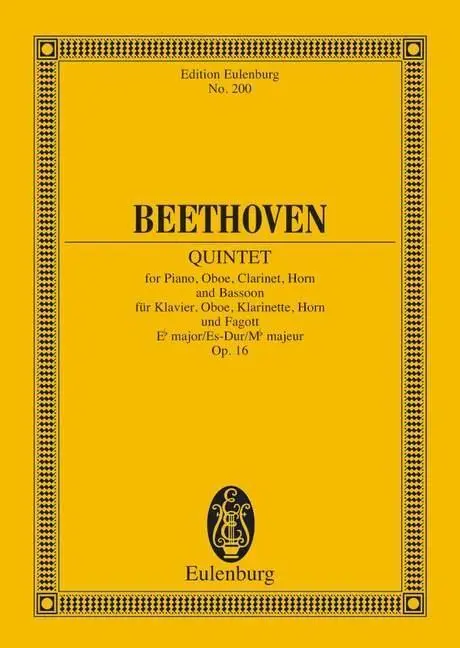 Cover: 9783795767723 | Quintet Eb major op. 16 | Ludwig van Beethoven | Studienpartitur