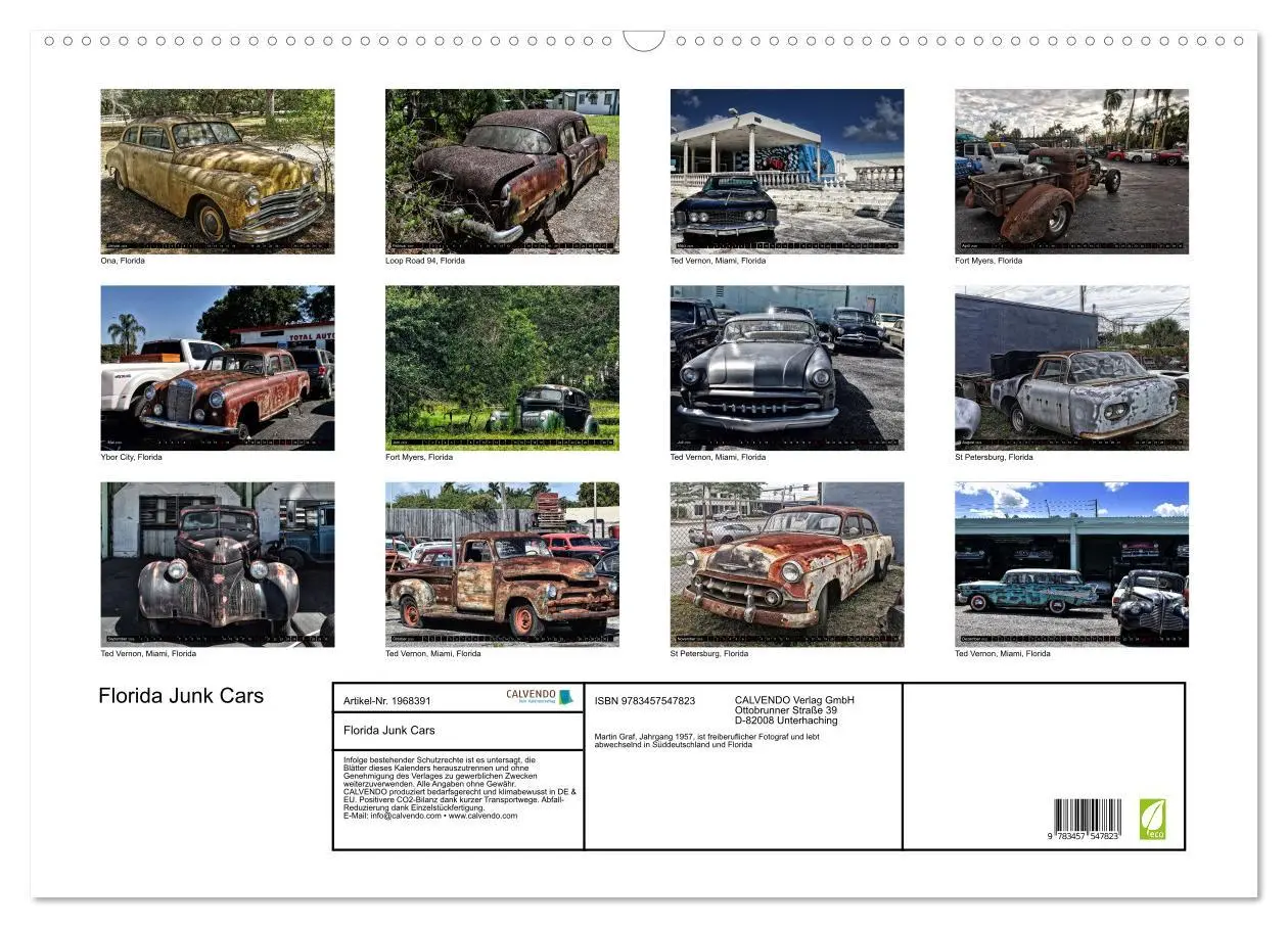 Bild: 9783457547823 | Florida Junk Cars (Wandkalender 2026 DIN A2 quer), CALVENDO...