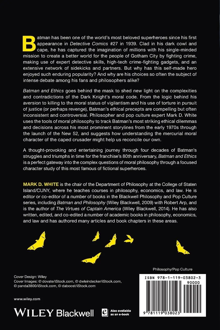 Rückseite: 9781119038023 | Batman and Ethics | Mark D White | Taschenbuch | 280 S. | Englisch