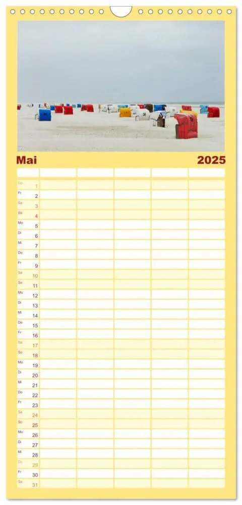 Bild: 9783457118023 | Familienplaner 2025 - Amrum mit 5 Spalten (Wandkalender, 21 x 45...