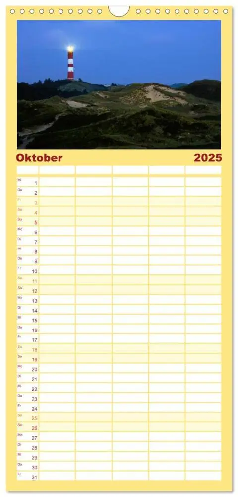 Bild: 9783457118023 | Familienplaner 2025 - Amrum mit 5 Spalten (Wandkalender, 21 x 45...