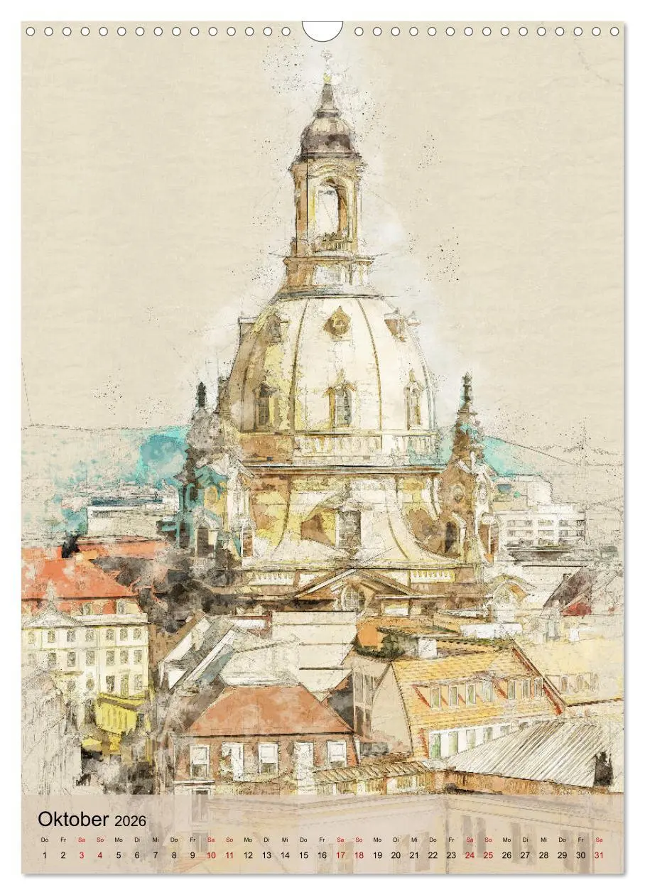 Bild: 9783516378023 | Dresden wie gemalt (Wandkalender 2026 DIN A3 hoch), CALVENDO...