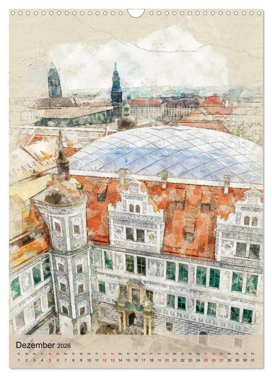 Bild: 9783516378023 | Dresden wie gemalt (Wandkalender 2026 DIN A3 hoch), CALVENDO...