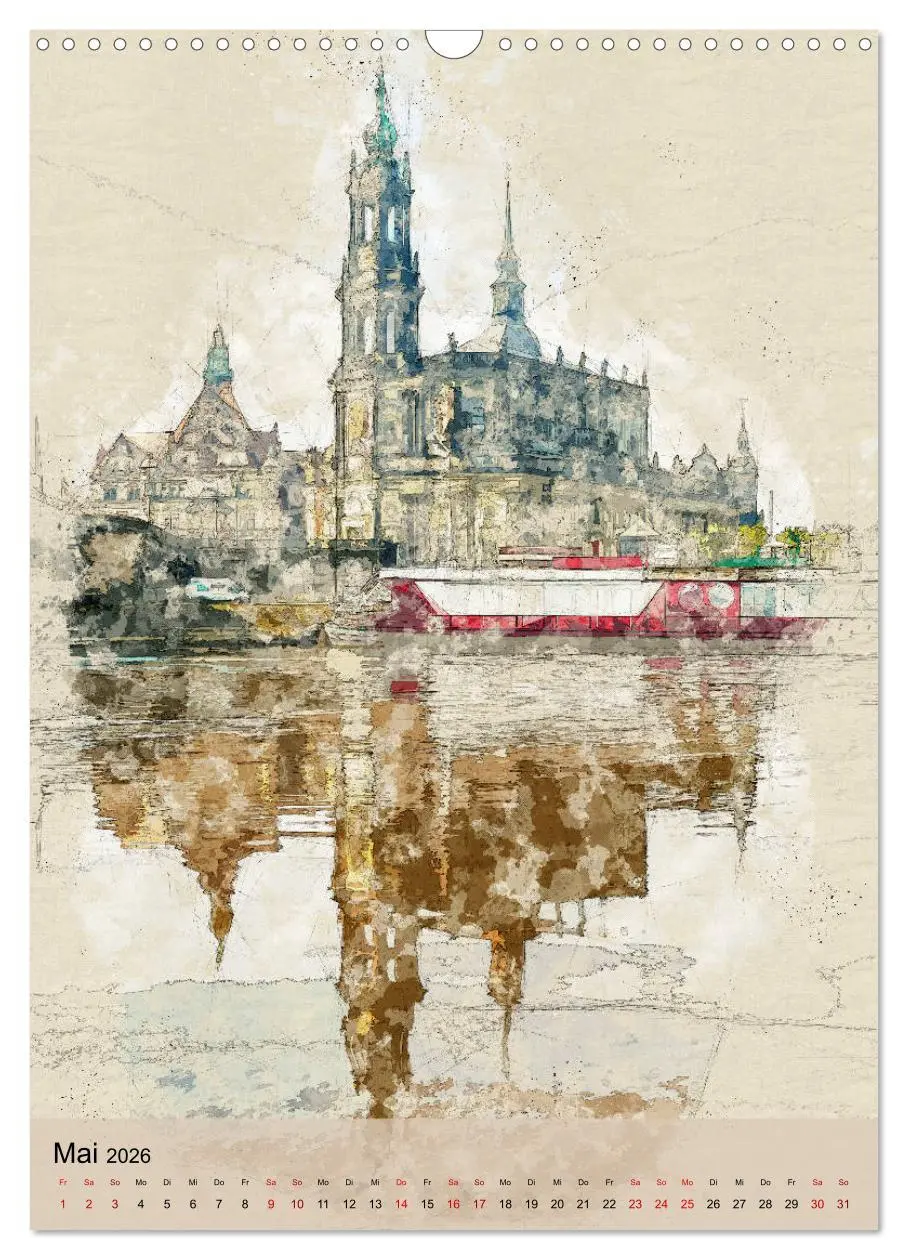 Bild: 9783516378023 | Dresden wie gemalt (Wandkalender 2026 DIN A3 hoch), CALVENDO...