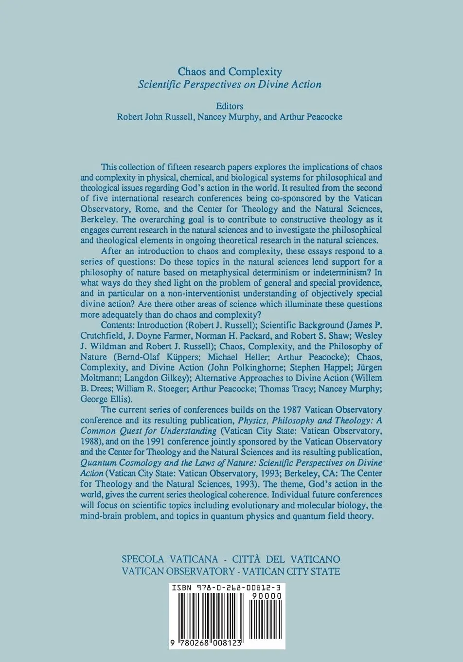 Rückseite: 9780268008123 | Chaos and Complexity | Scientific Perspectives On Divine Action | Buch