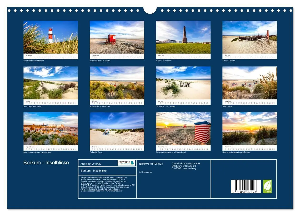 Bild: 9783457968123 | Borkum - Inselblicke (Wandkalender 2026 DIN A3 quer), CALVENDO...