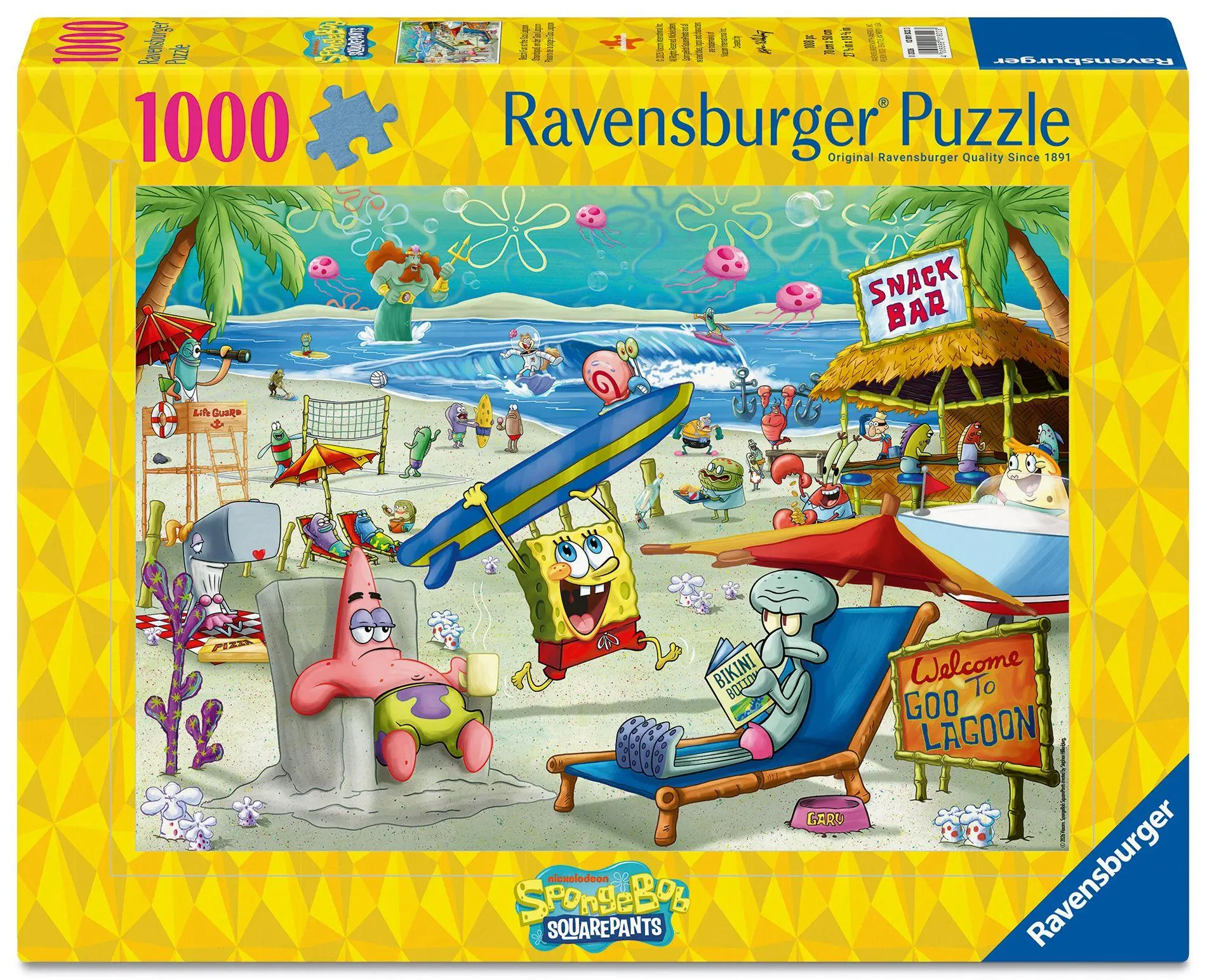 Cover: 4005555018223 | Erwachsenenpuzzle 1000 Teile - SpongeBob Schwammkopf - Beach Fun at...