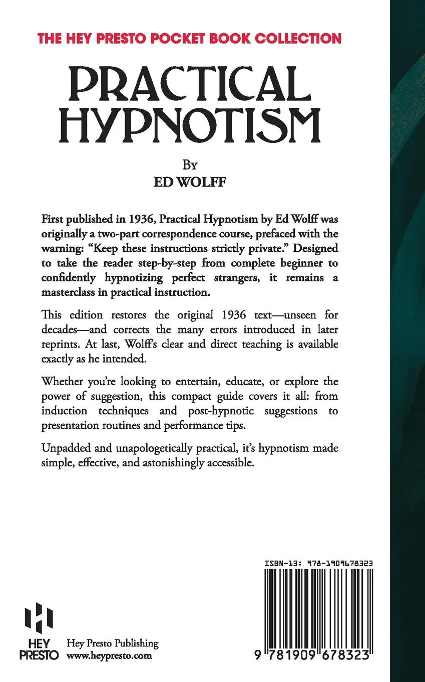 Rückseite: 9781909678323 | Practical Hypnotism | (Hey Presto Magic Book) | Ed Wolff | Taschenbuch