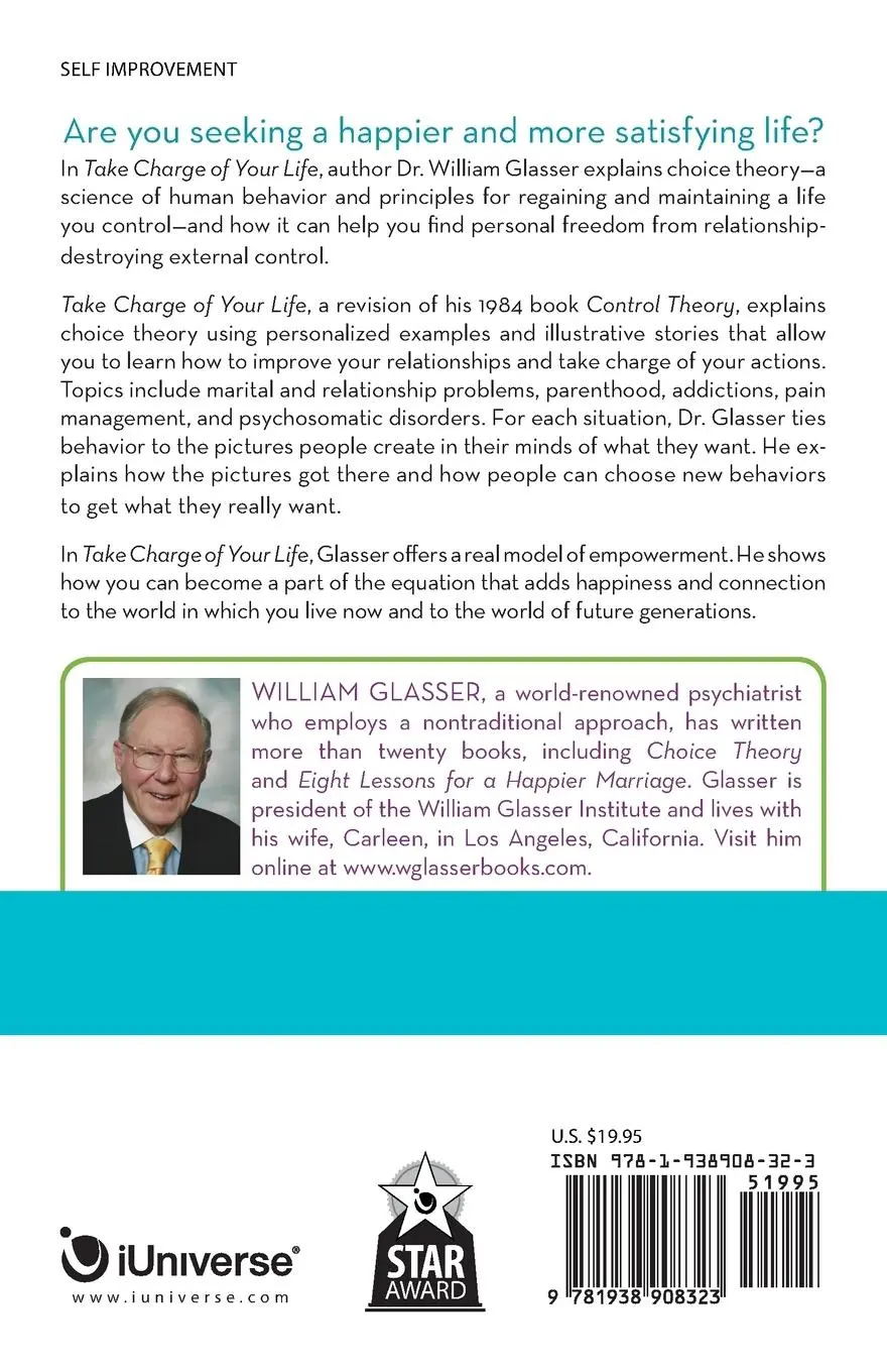 Rückseite: 9781938908323 | Take Charge of Your Life | William Glasser MD | Taschenbuch | Englisch