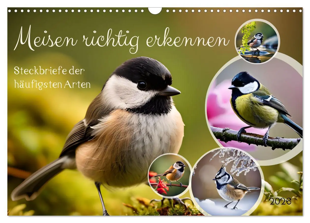 Cover: 9783457258323 | Meisen richtig erkennen (Wandkalender 2026 DIN A3 quer), CALVENDO...