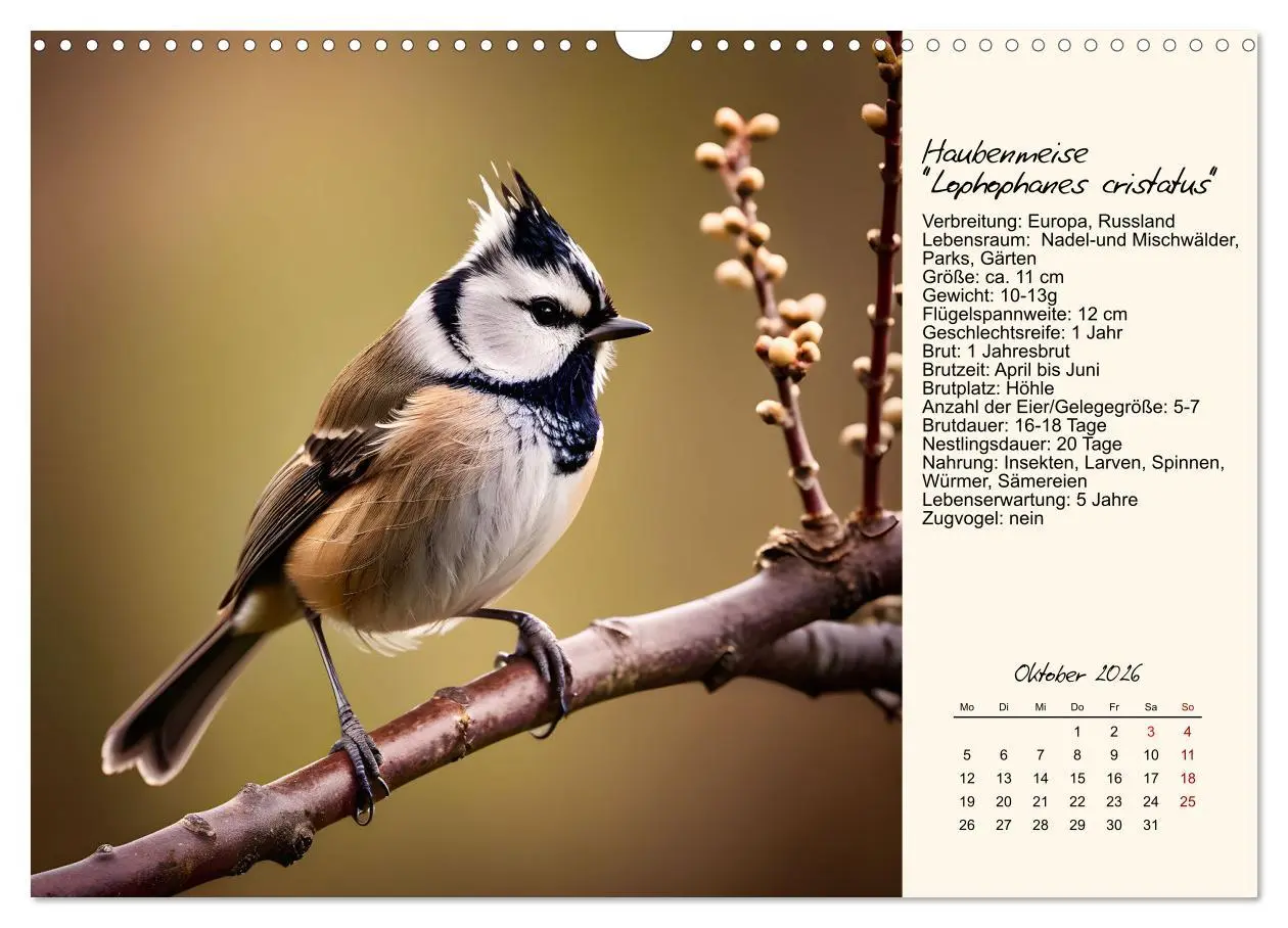 Bild: 9783457258323 | Meisen richtig erkennen (Wandkalender 2026 DIN A3 quer), CALVENDO...