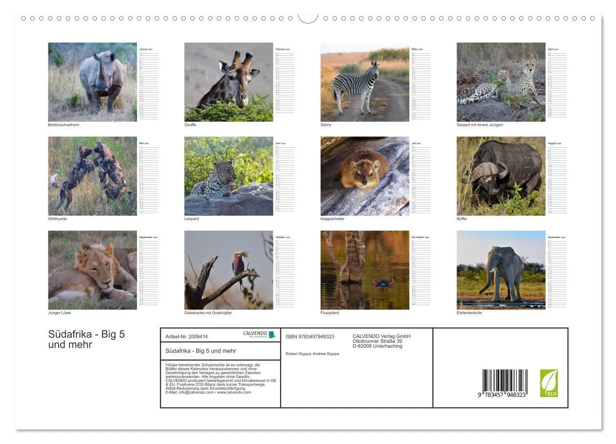 Bild: 9783457948323 | Südafrika - Big 5 und mehr (hochwertiger Premium Wandkalender 2026...