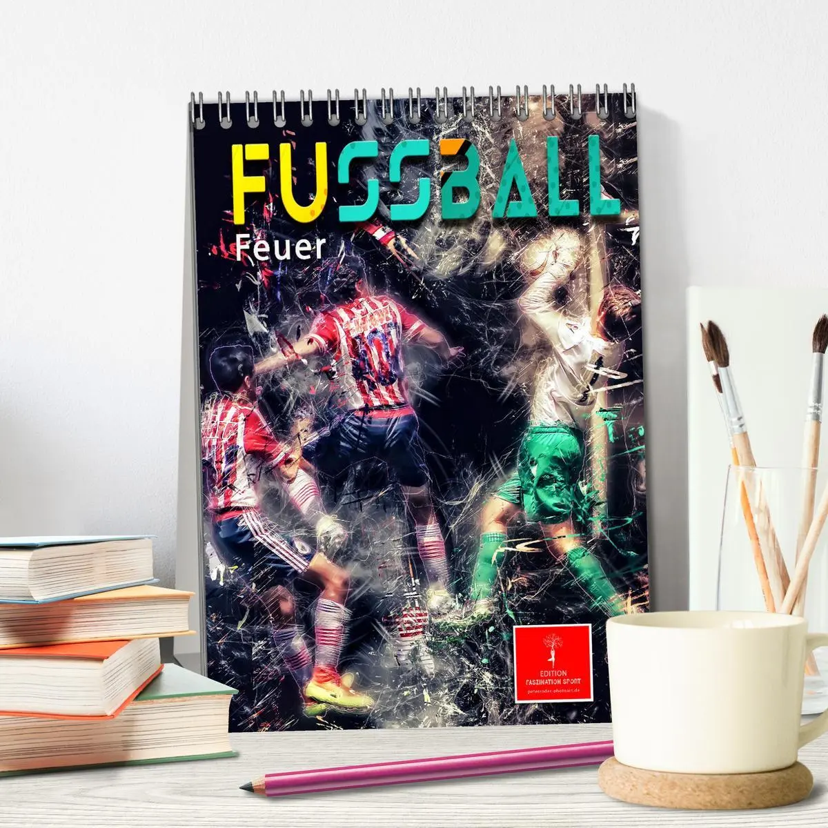 Bild: 9783516348323 | Fußball - Feuer (Tischkalender 2026 DIN A5 hoch), CALVENDO...