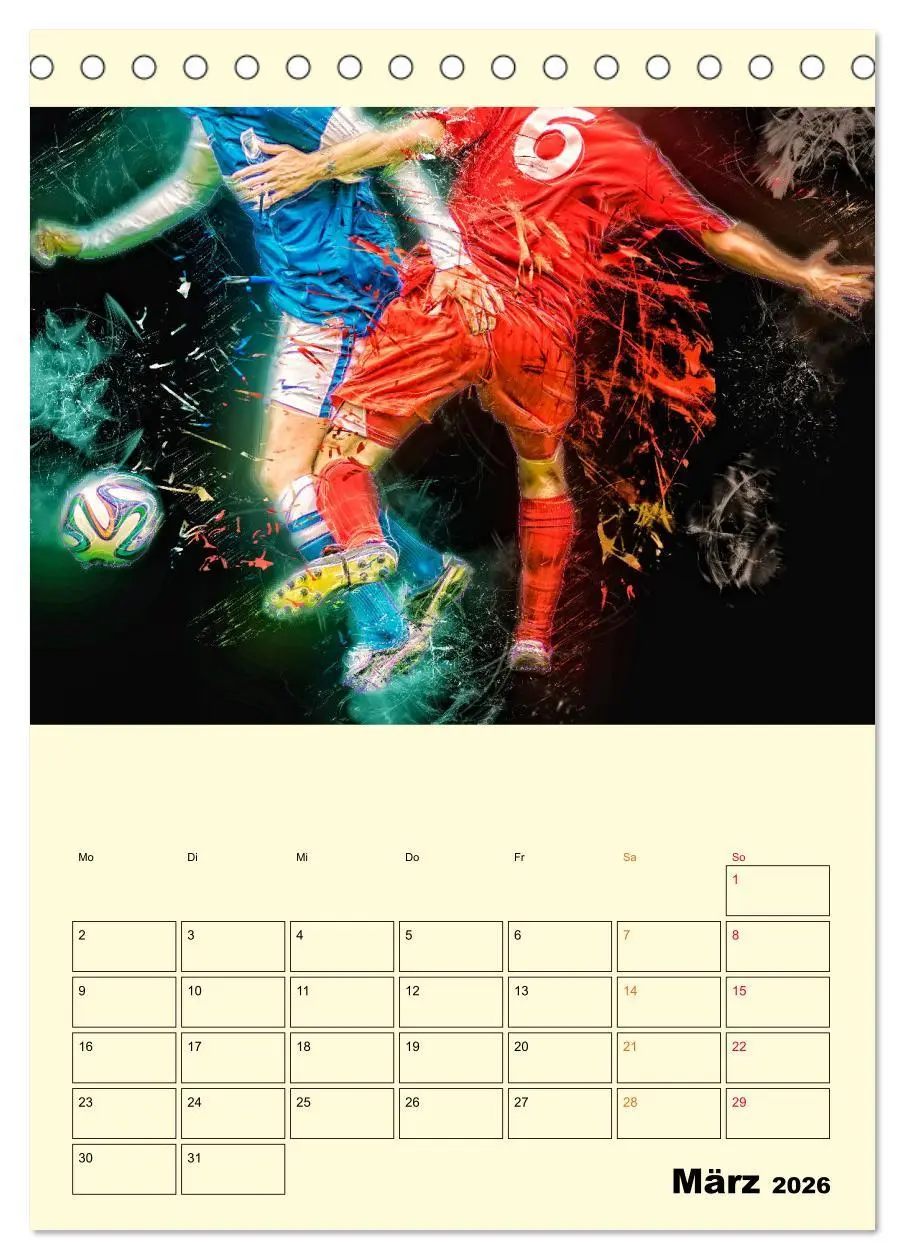 Bild: 9783516348323 | Fußball - Feuer (Tischkalender 2026 DIN A5 hoch), CALVENDO...