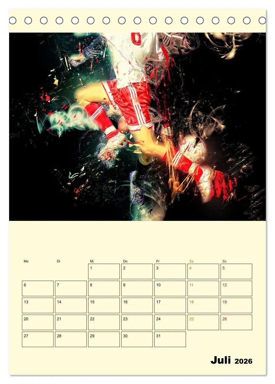Bild: 9783516348323 | Fußball - Feuer (Tischkalender 2026 DIN A5 hoch), CALVENDO...