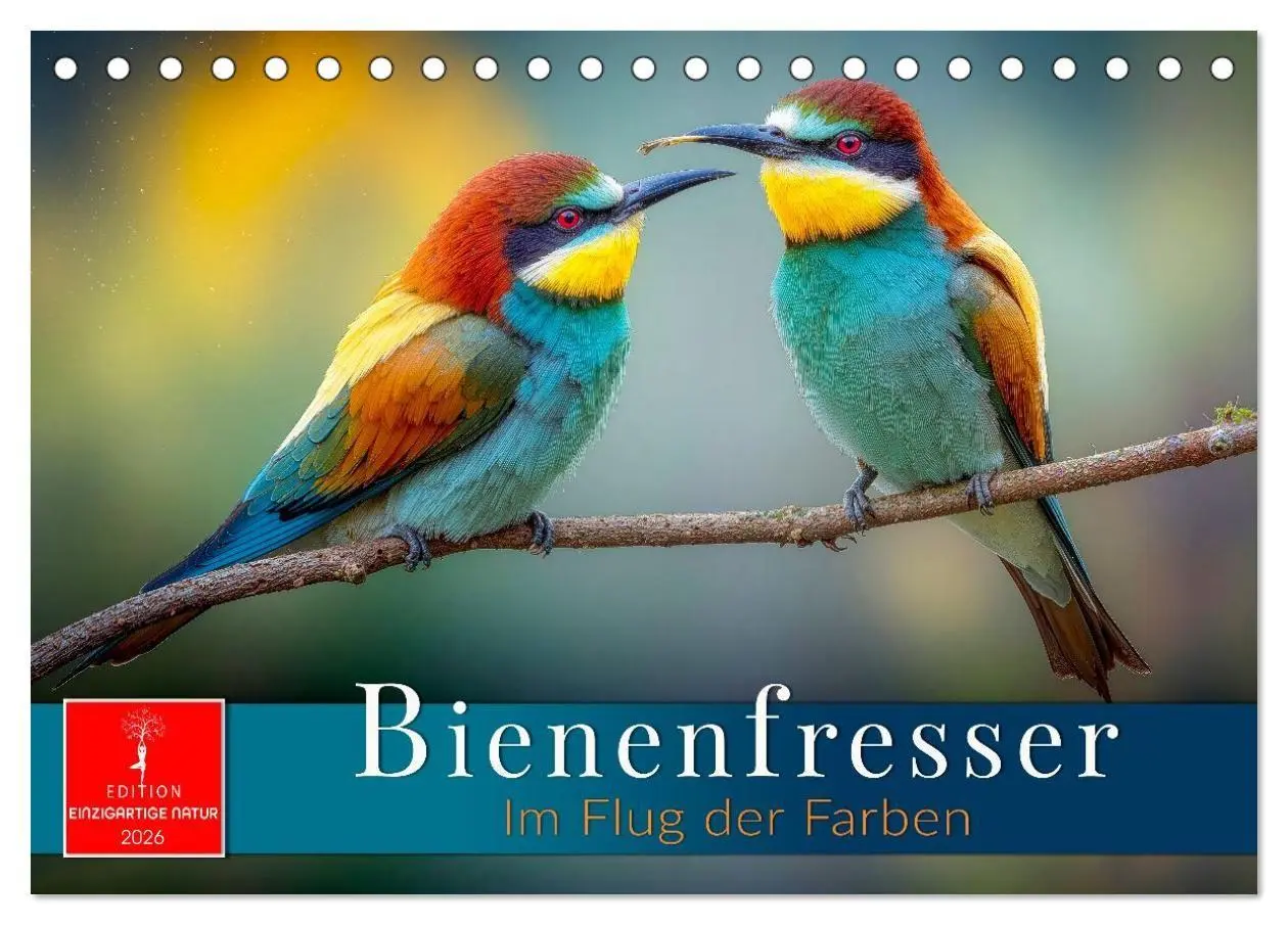 Cover: 9783516658323 | Bienenfresser - im Flug der Farben (Tischkalender 2026 DIN A5...