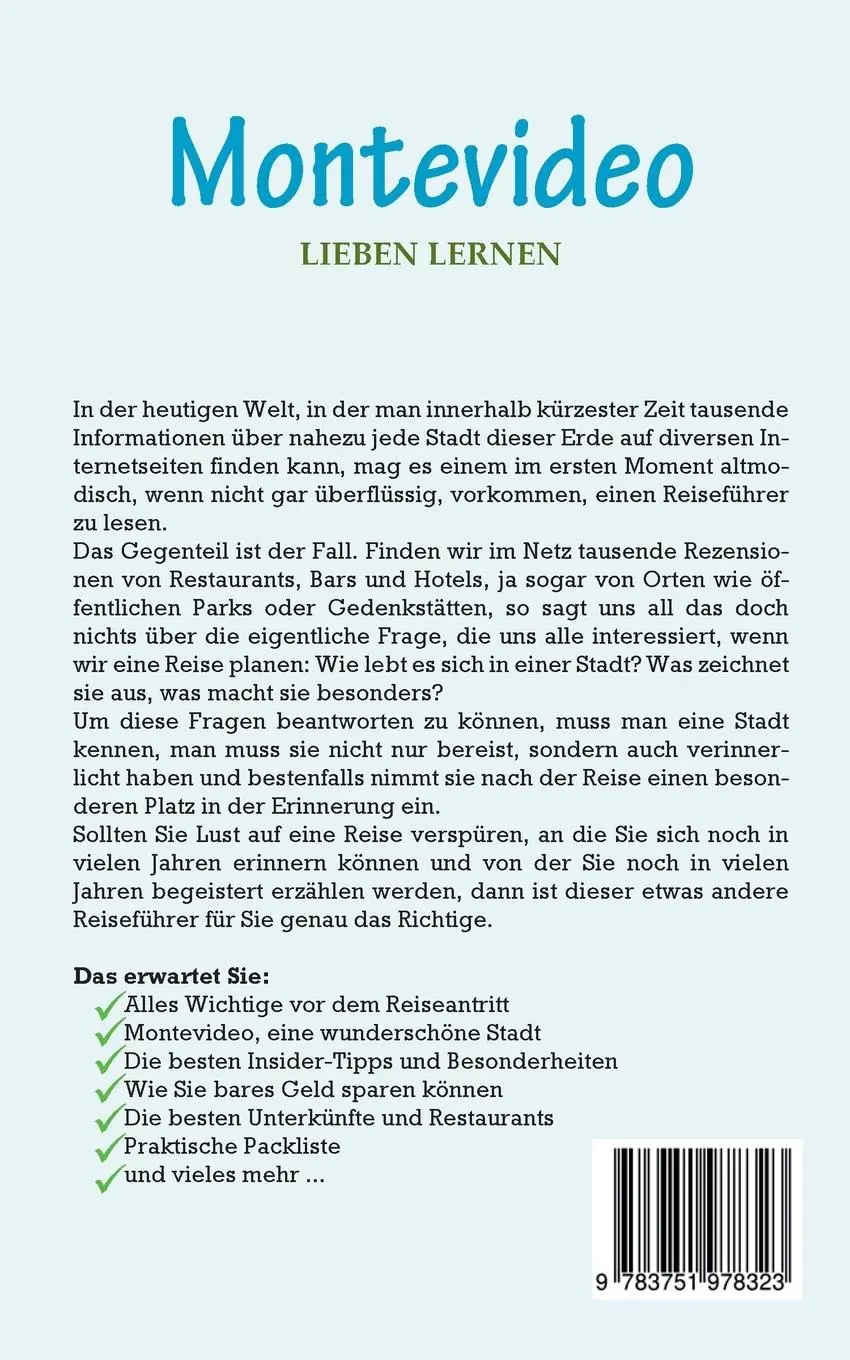 Rückseite: 9783751978323 | Montevideo lieben lernen: Der perfekte Reiseführer für einen...