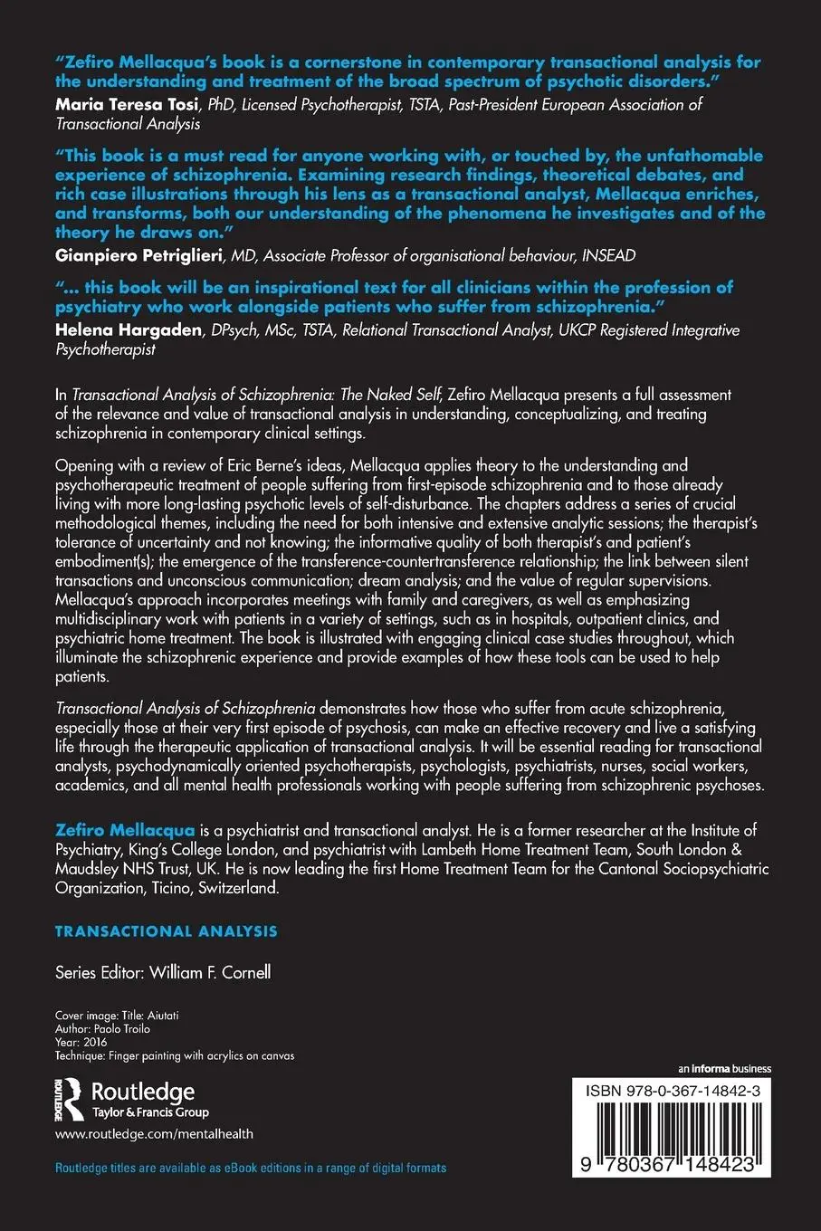 Rückseite: 9780367148423 | Transactional Analysis of Schizophrenia | The Naked Self | Mellacqua