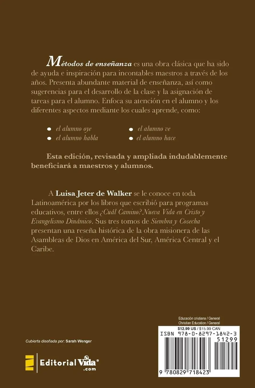 Rückseite: 9780829718423 | Metodos de Ensenanza (Nueva Edicion) | L. Walker (u. a.) | Taschenbuch