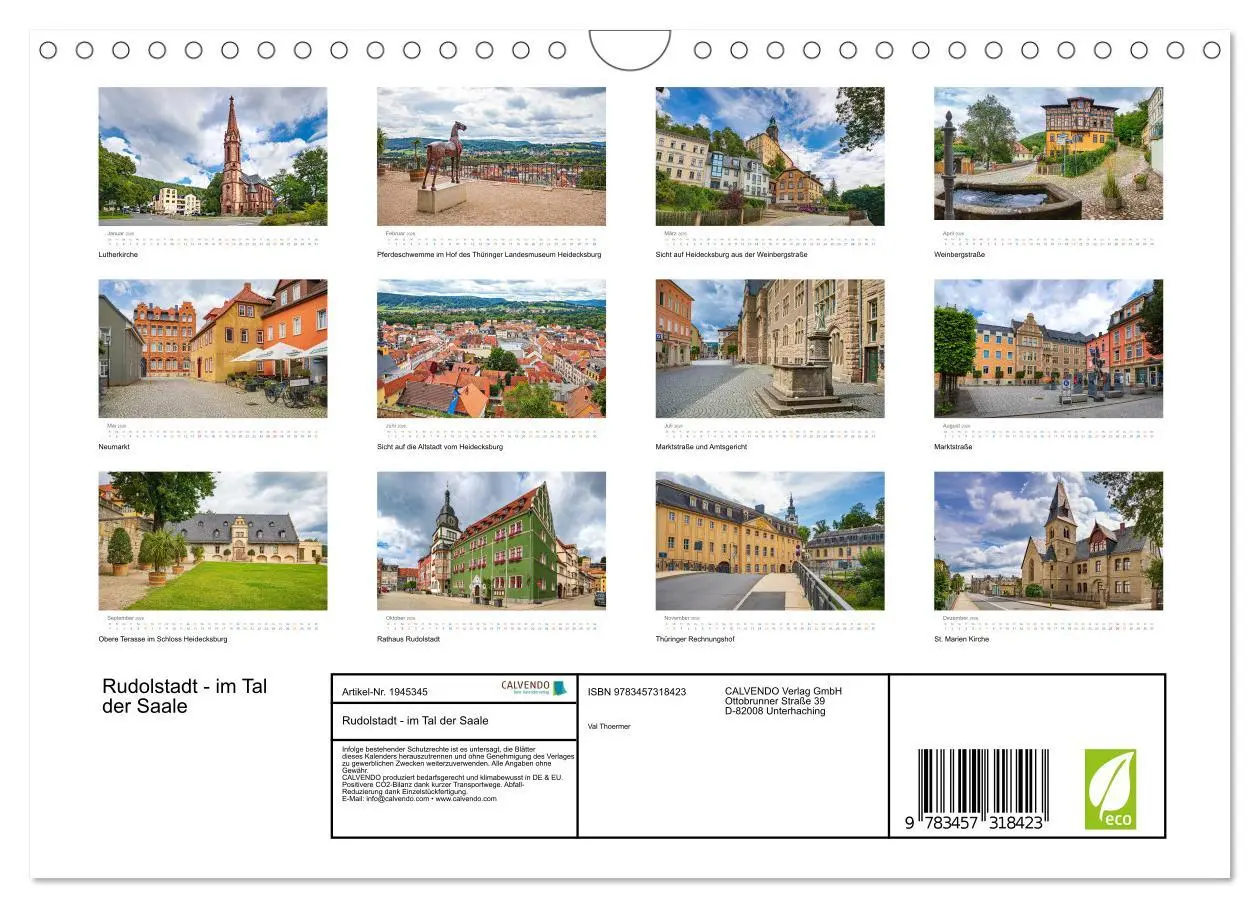 Bild: 9783457318423 | Rudolstadt - im Tal der Saale (Wandkalender 2026 DIN A4 quer),...