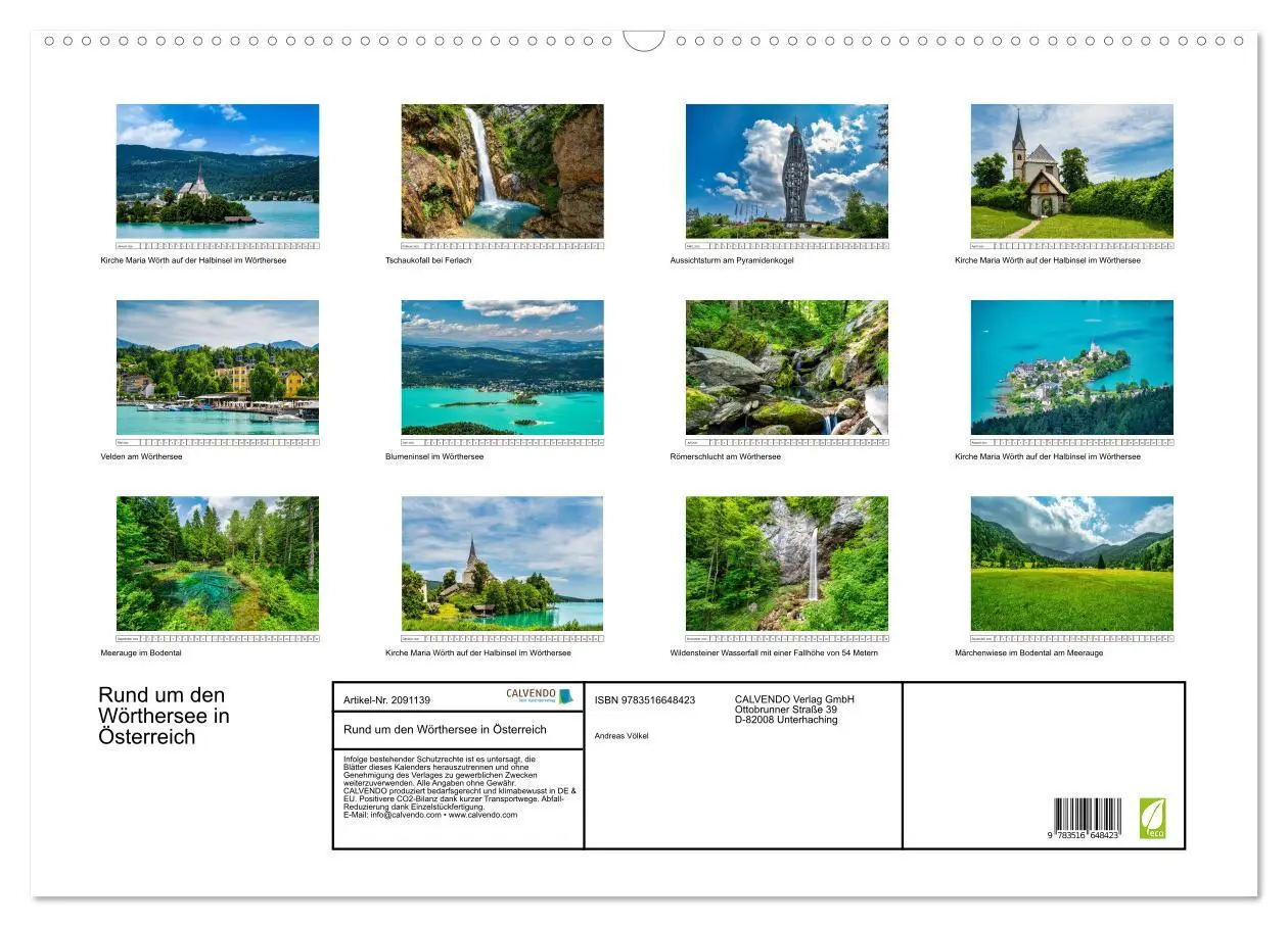 Bild: 9783516648423 | Rund um den Wörthersee in Österreich (Wandkalender 2026 DIN A2...