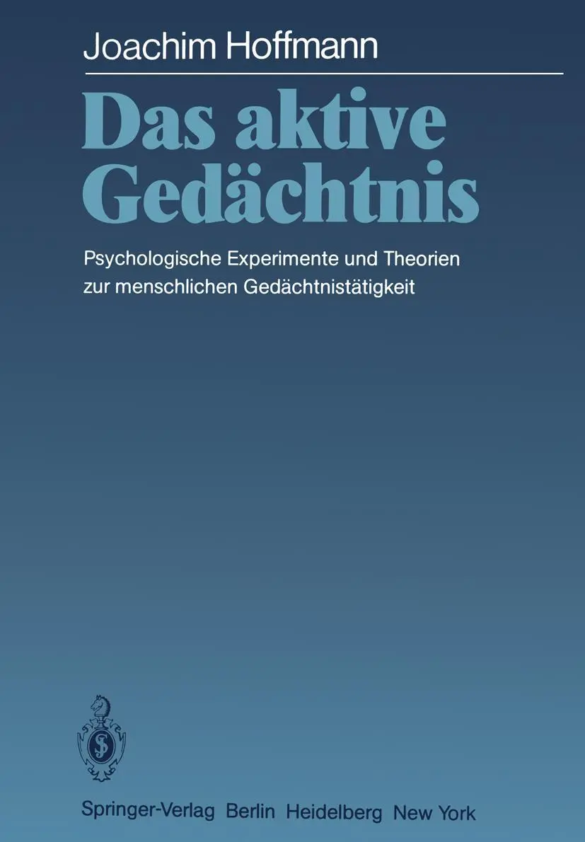 Cover: 9783642688423 | Das aktive Gedächtnis | Joachim Hoffmann | Taschenbuch | 254 S. | 2011