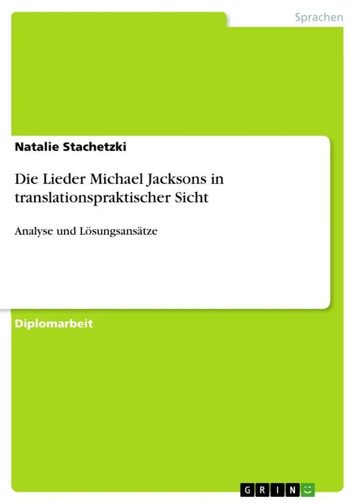 Cover: 9783656618423 | Die Lieder Michael Jacksons in translationspraktischer Sicht | Buch