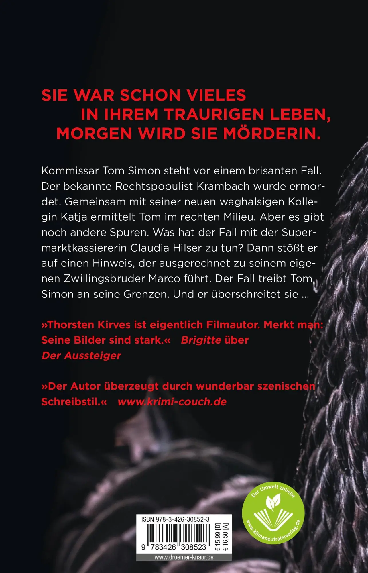 Rückseite: 9783426308523 | Die stille Mörderin | Kriminalroman | Thorsten Kirves | Taschenbuch