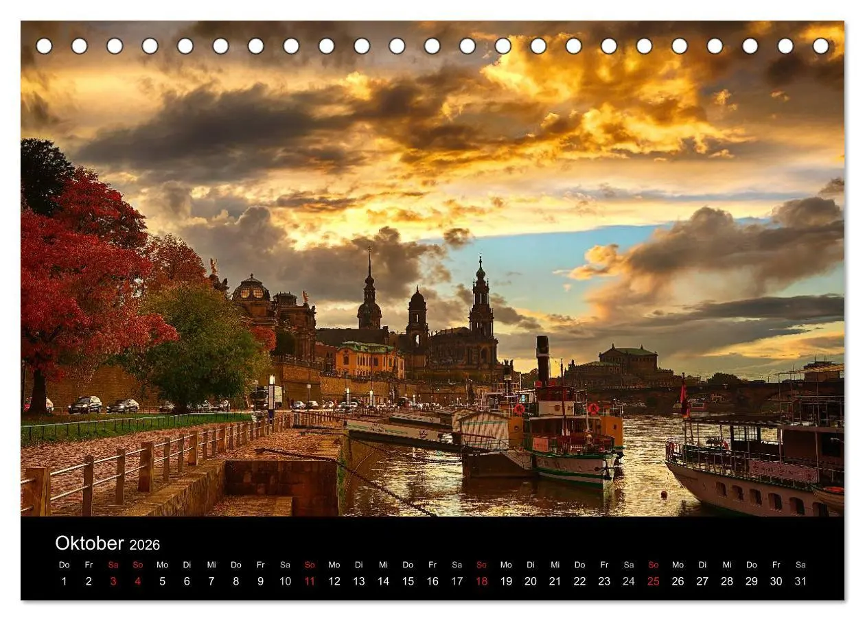 Bild: 9783457928523 | Dresden 2026 (Tischkalender 2026 DIN A5 quer), CALVENDO Monatskalender