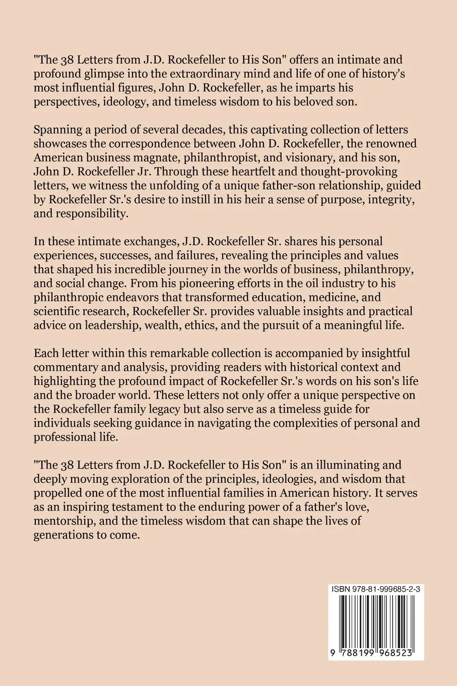 Rückseite: 9788199968523 | The 38 Letters from J.D. Rockefeller to his son | J. D. Rockefeller
