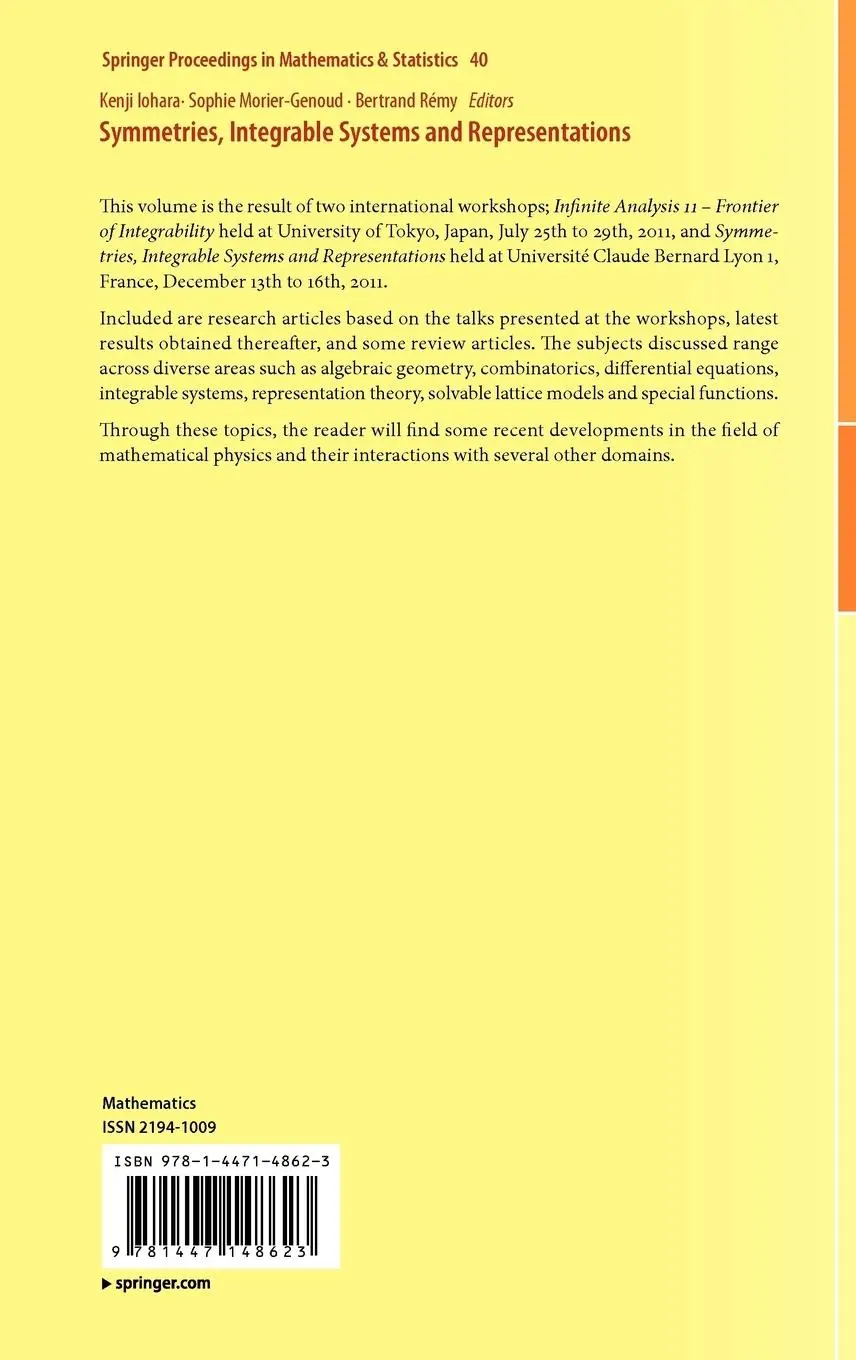 Rückseite: 9781447148623 | Symmetries, Integrable Systems and Representations | Iohara (u. a.)