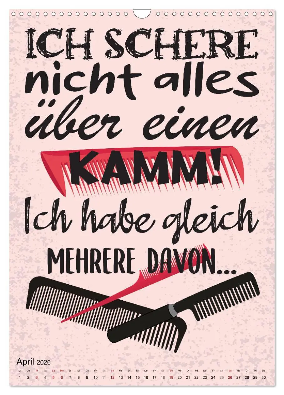 Bild: 9783516318623 | Haarige Friseursprüche (Wandkalender 2026 DIN A3 hoch), CALVENDO...