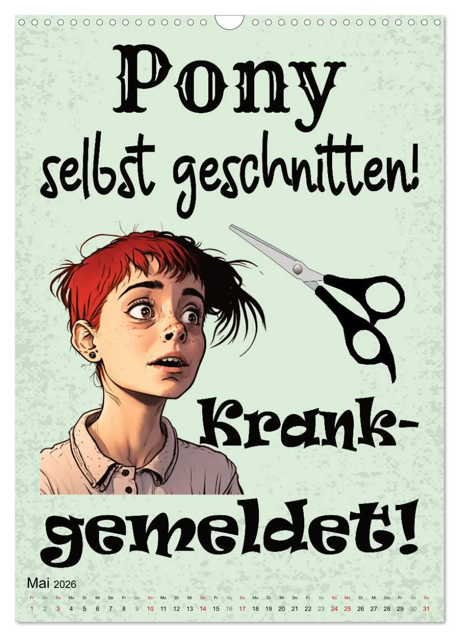 Bild: 9783516318623 | Haarige Friseursprüche (Wandkalender 2026 DIN A3 hoch), CALVENDO...