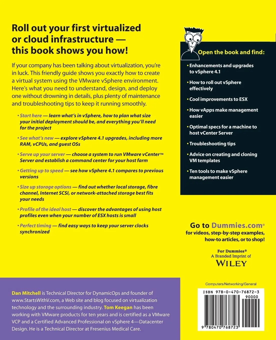 Rückseite: 9780470768723 | Vmware Vsphere for Dummies | Daniel Mitchell (u. a.) | Taschenbuch